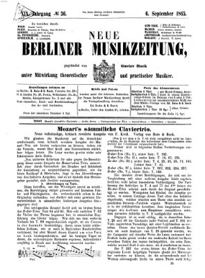 Neue Berliner Musikzeitung Mittwoch 6. September 1865