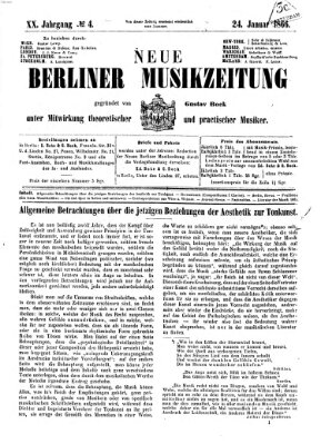 Neue Berliner Musikzeitung Mittwoch 24. Januar 1866