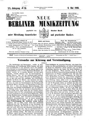 Neue Berliner Musikzeitung Mittwoch 9. Mai 1866