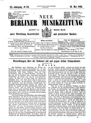 Neue Berliner Musikzeitung Mittwoch 16. Mai 1866