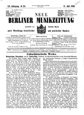 Neue Berliner Musikzeitung Mittwoch 11. Juli 1866