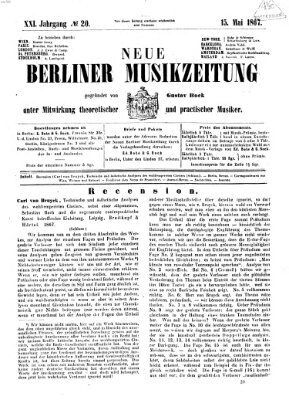 Neue Berliner Musikzeitung Mittwoch 15. Mai 1867