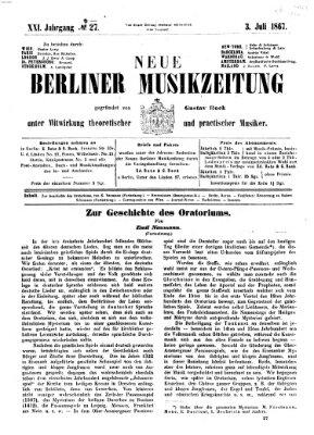 Neue Berliner Musikzeitung Mittwoch 3. Juli 1867