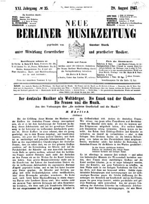 Neue Berliner Musikzeitung Mittwoch 28. August 1867