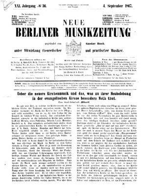 Neue Berliner Musikzeitung Sonntag 1. September 1867