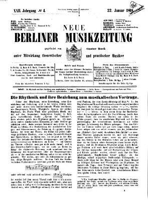 Neue Berliner Musikzeitung Mittwoch 22. Januar 1868