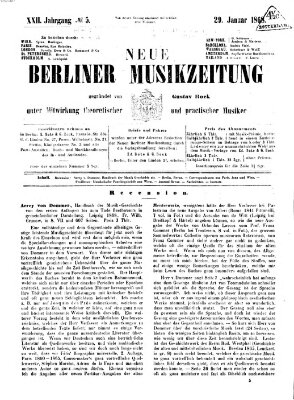 Neue Berliner Musikzeitung Mittwoch 29. Januar 1868