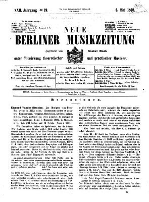 Neue Berliner Musikzeitung Mittwoch 6. Mai 1868