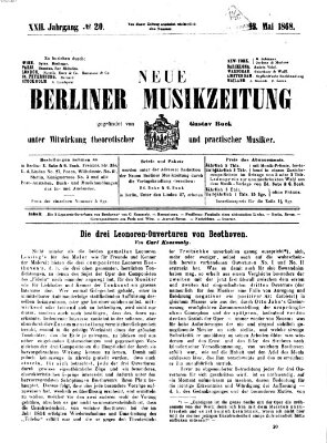 Neue Berliner Musikzeitung Mittwoch 13. Mai 1868