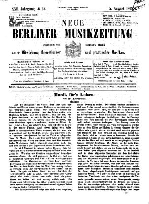 Neue Berliner Musikzeitung Mittwoch 5. August 1868