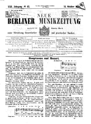 Neue Berliner Musikzeitung Mittwoch 14. Oktober 1868