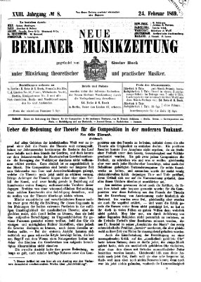 Neue Berliner Musikzeitung Mittwoch 24. Februar 1869