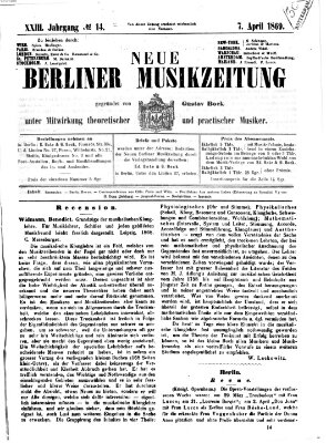 Neue Berliner Musikzeitung Mittwoch 7. April 1869