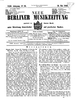 Neue Berliner Musikzeitung Mittwoch 19. Mai 1869