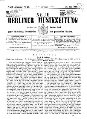 Neue Berliner Musikzeitung Mittwoch 26. Mai 1869