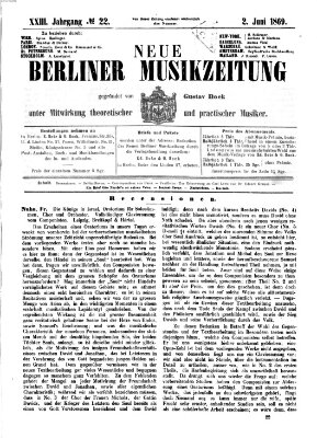 Neue Berliner Musikzeitung Mittwoch 2. Juni 1869