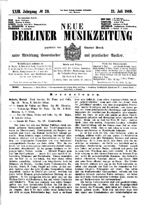 Neue Berliner Musikzeitung Mittwoch 21. Juli 1869