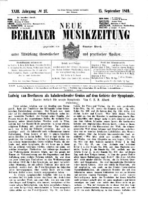 Neue Berliner Musikzeitung Mittwoch 15. September 1869