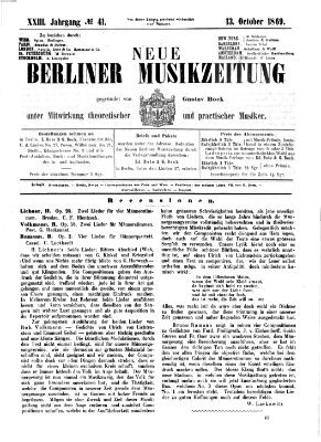 Neue Berliner Musikzeitung Mittwoch 13. Oktober 1869