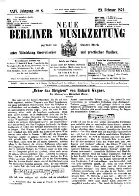 Neue Berliner Musikzeitung Mittwoch 23. Februar 1870