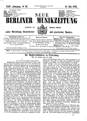 Neue Berliner Musikzeitung Mittwoch 11. Mai 1870