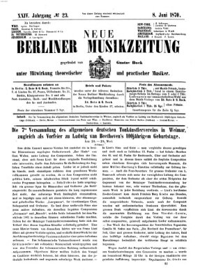 Neue Berliner Musikzeitung Mittwoch 8. Juni 1870