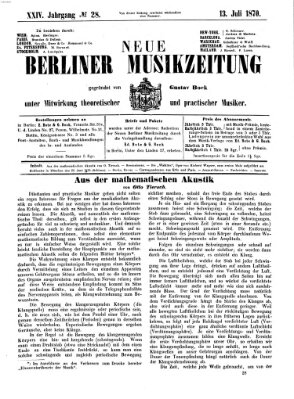 Neue Berliner Musikzeitung Mittwoch 13. Juli 1870