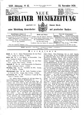 Neue Berliner Musikzeitung Mittwoch 23. November 1870