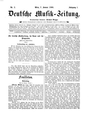 Deutsche Musik-Zeitung (Allgemeine musikalische Zeitung) Samstag 7. Januar 1860