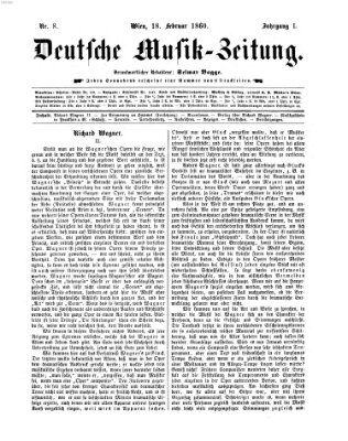 Deutsche Musik-Zeitung (Allgemeine musikalische Zeitung) Samstag 18. Februar 1860