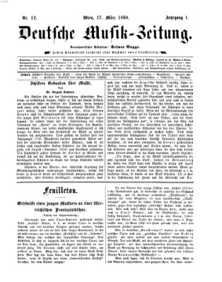 Deutsche Musik-Zeitung (Allgemeine musikalische Zeitung) Samstag 17. März 1860