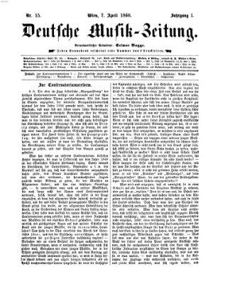 Deutsche Musik-Zeitung (Allgemeine musikalische Zeitung) Samstag 7. April 1860