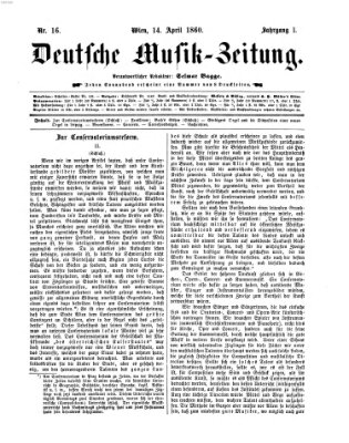 Deutsche Musik-Zeitung (Allgemeine musikalische Zeitung) Samstag 14. April 1860