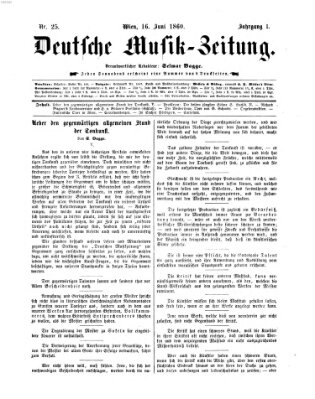 Deutsche Musik-Zeitung (Allgemeine musikalische Zeitung) Samstag 16. Juni 1860