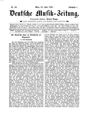 Deutsche Musik-Zeitung (Allgemeine musikalische Zeitung) Samstag 23. Juni 1860