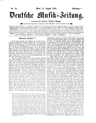 Deutsche Musik-Zeitung (Allgemeine musikalische Zeitung) Samstag 18. August 1860