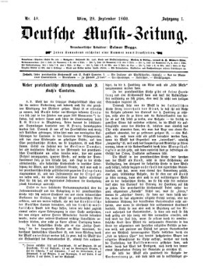 Deutsche Musik-Zeitung (Allgemeine musikalische Zeitung) Samstag 29. September 1860