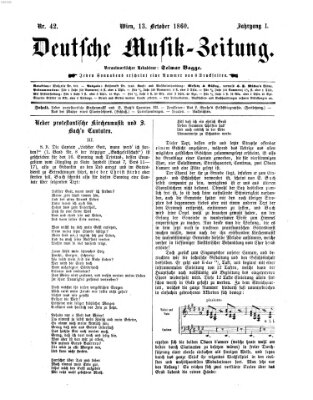 Deutsche Musik-Zeitung (Allgemeine musikalische Zeitung) Samstag 13. Oktober 1860