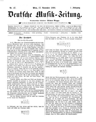 Deutsche Musik-Zeitung (Allgemeine musikalische Zeitung) Samstag 17. November 1860