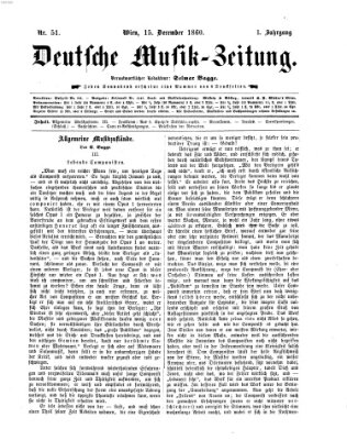 Deutsche Musik-Zeitung (Allgemeine musikalische Zeitung) Samstag 15. Dezember 1860