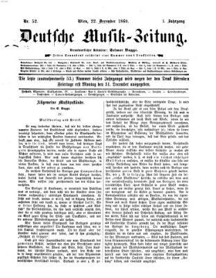 Deutsche Musik-Zeitung (Allgemeine musikalische Zeitung) Samstag 22. Dezember 1860