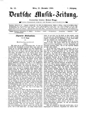 Deutsche Musik-Zeitung (Allgemeine musikalische Zeitung) Montag 31. Dezember 1860