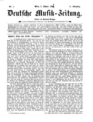 Deutsche Musik-Zeitung (Allgemeine musikalische Zeitung) Samstag 5. Januar 1861