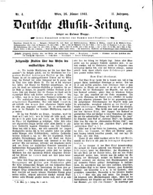 Deutsche Musik-Zeitung (Allgemeine musikalische Zeitung) Samstag 26. Januar 1861