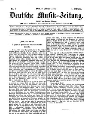 Deutsche Musik-Zeitung (Allgemeine musikalische Zeitung) Samstag 9. Februar 1861