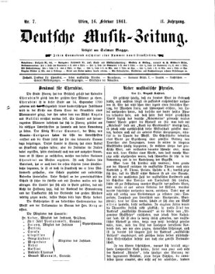 Deutsche Musik-Zeitung (Allgemeine musikalische Zeitung) Samstag 16. Februar 1861