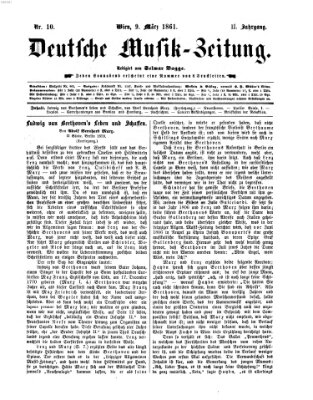 Deutsche Musik-Zeitung (Allgemeine musikalische Zeitung) Samstag 9. März 1861