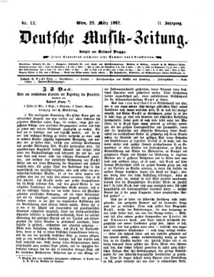 Deutsche Musik-Zeitung (Allgemeine musikalische Zeitung) Samstag 23. März 1861