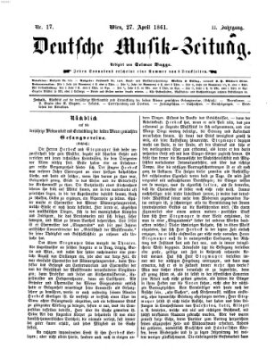 Deutsche Musik-Zeitung (Allgemeine musikalische Zeitung) Samstag 27. April 1861