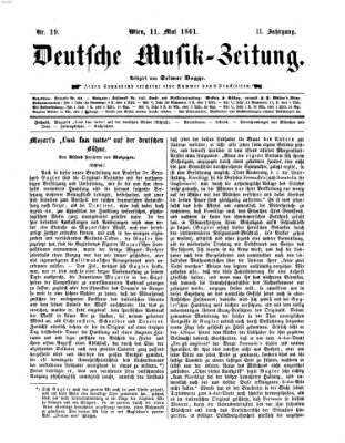 Deutsche Musik-Zeitung (Allgemeine musikalische Zeitung) Samstag 11. Mai 1861